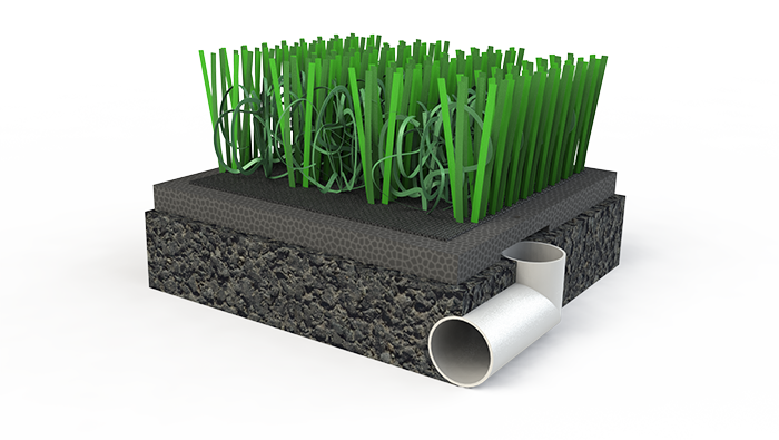 幼兒足球場人工草坪運動系統(tǒng)-草絲選用C型單絲，柔軟舒適，挺直度佳,安全環(huán)保的PU背膠(圖文)