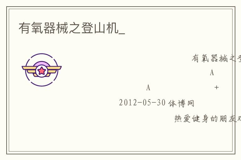 有氧器械之登山機(jī)_