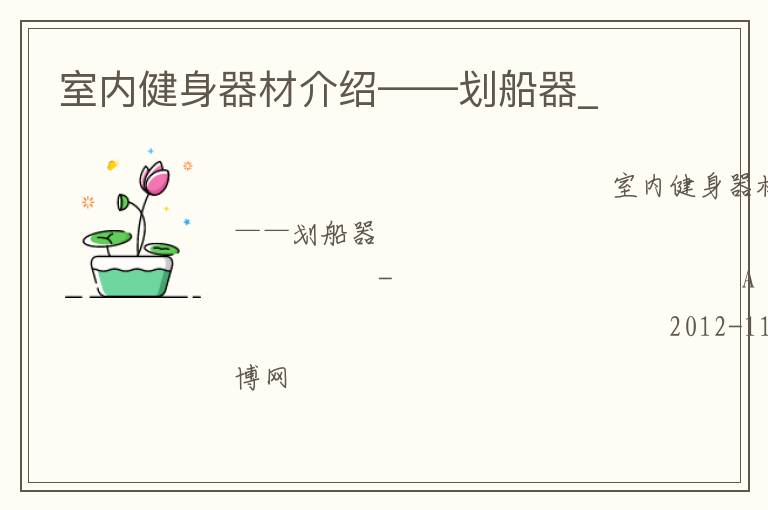 室內(nèi)健身器材介紹——?jiǎng)澊鱛