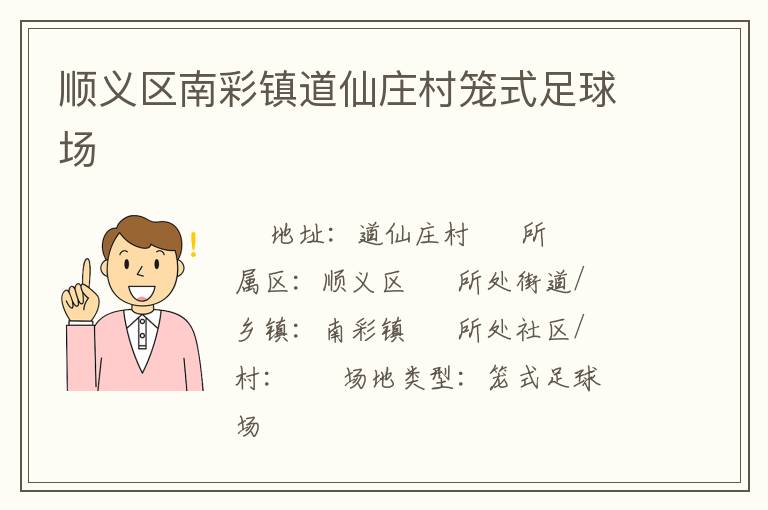 順義區(qū)南彩鎮(zhèn)道仙莊村籠式足球場