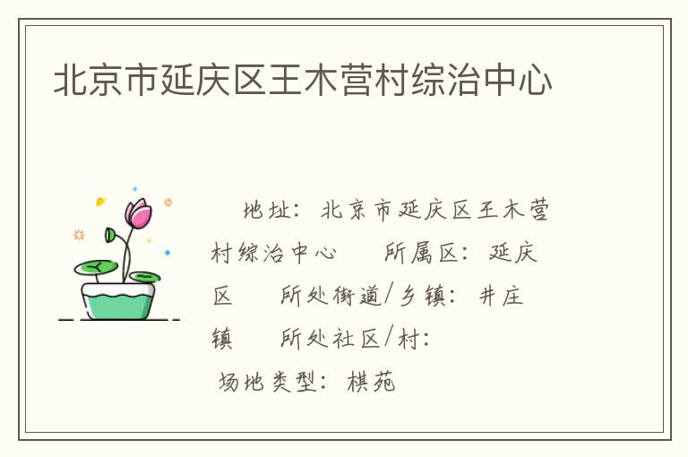 北京市延慶區(qū)王木營(yíng)村綜治中心