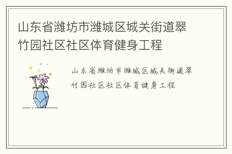 山東省濰坊市濰城區(qū)城關(guān)街道翠竹園社區(qū)社區(qū)體育健身工程