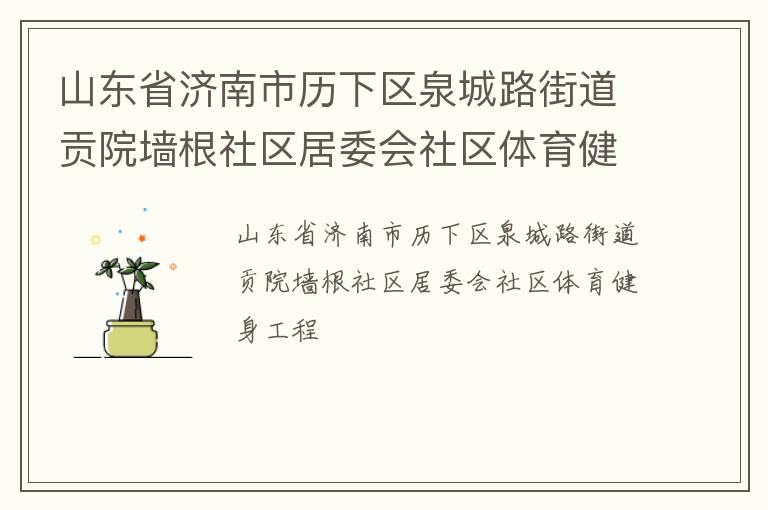 山東省濟(jì)南市歷下區(qū)泉城路街道貢院墻根社區(qū)居委會(huì)社區(qū)體育健身工程