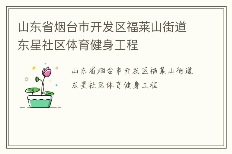 山東省煙臺(tái)市開發(fā)區(qū)福萊山街道東星社區(qū)體育健身工程