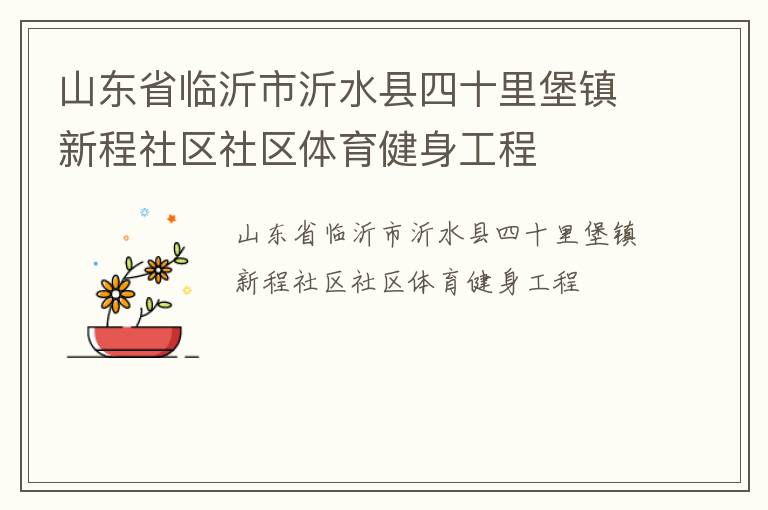 山東省臨沂市沂水縣四十里堡鎮(zhèn)新程社區(qū)社區(qū)體育健身工程