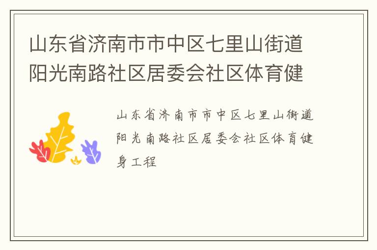 山東省濟南市市中區(qū)七里山街道陽光南路社區(qū)居委會社區(qū)體育健身工程