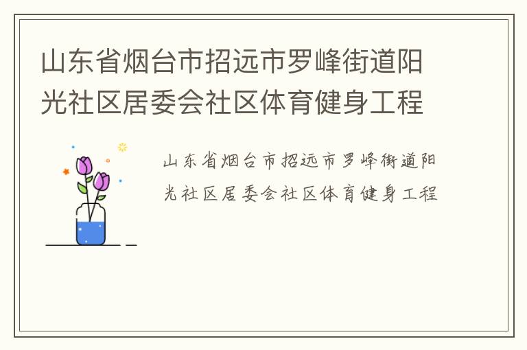 山東省煙臺市招遠市羅峰街道陽光社區(qū)居委會社區(qū)體育健身工程
