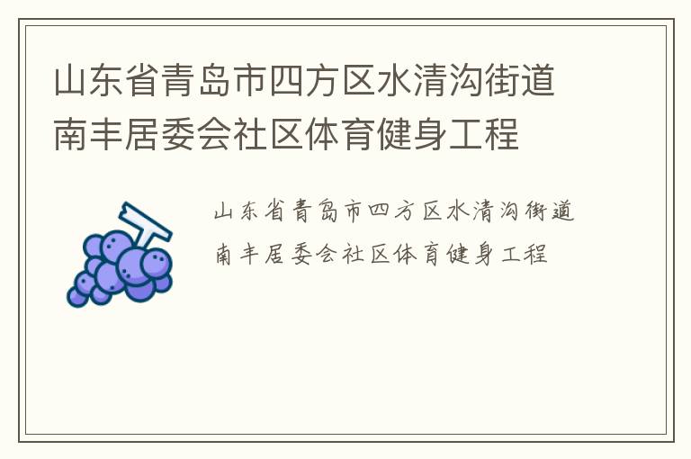 山東省青島市四方區(qū)水清溝街道南豐居委會(huì)社區(qū)體育健身工程