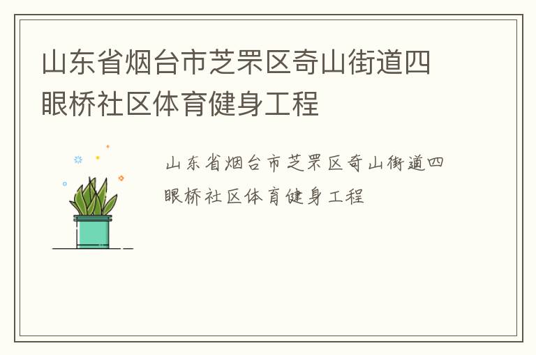 山東省煙臺市芝罘區(qū)奇山街道四眼橋社區(qū)體育健身工程
