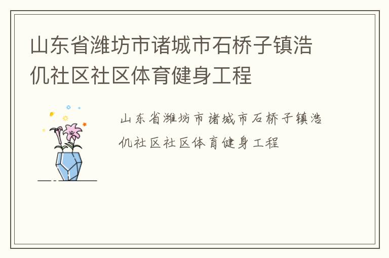 山東省濰坊市諸城市石橋子鎮(zhèn)浩仉社區(qū)社區(qū)體育健身工程