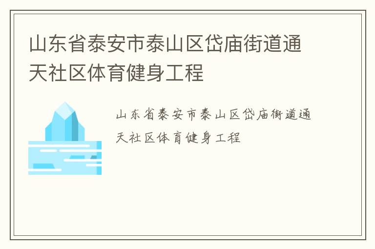 山東省泰安市泰山區(qū)岱廟街道通天社區(qū)體育健身工程