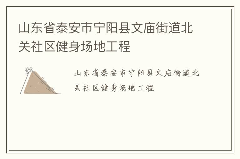 山東省泰安市寧陽(yáng)縣文廟街道北關(guān)社區(qū)健身場(chǎng)地工程