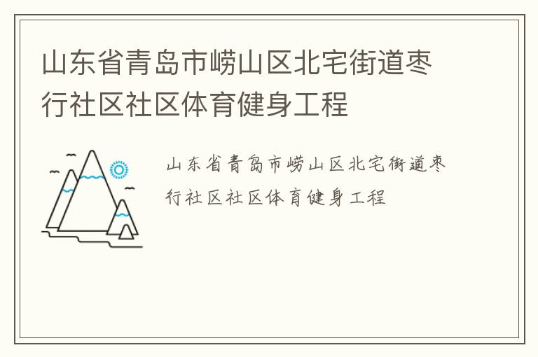 山東省青島市嶗山區(qū)北宅街道棗行社區(qū)社區(qū)體育健身工程
