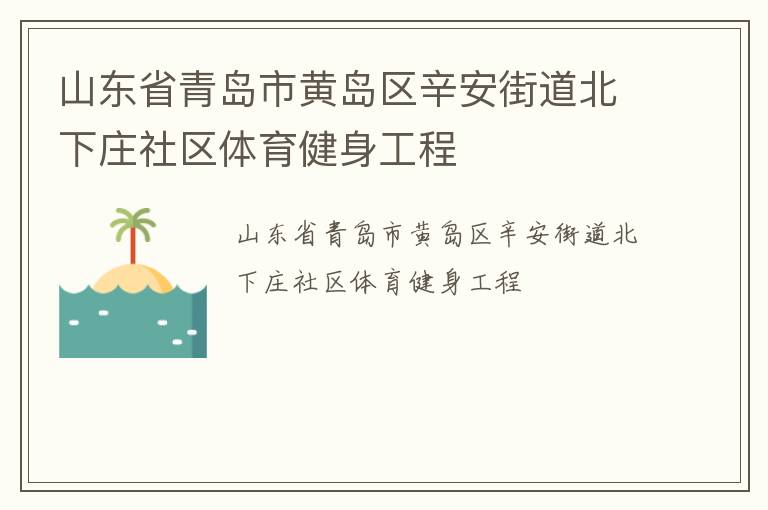 山東省青島市黃島區(qū)辛安街道北下莊社區(qū)體育健身工程
