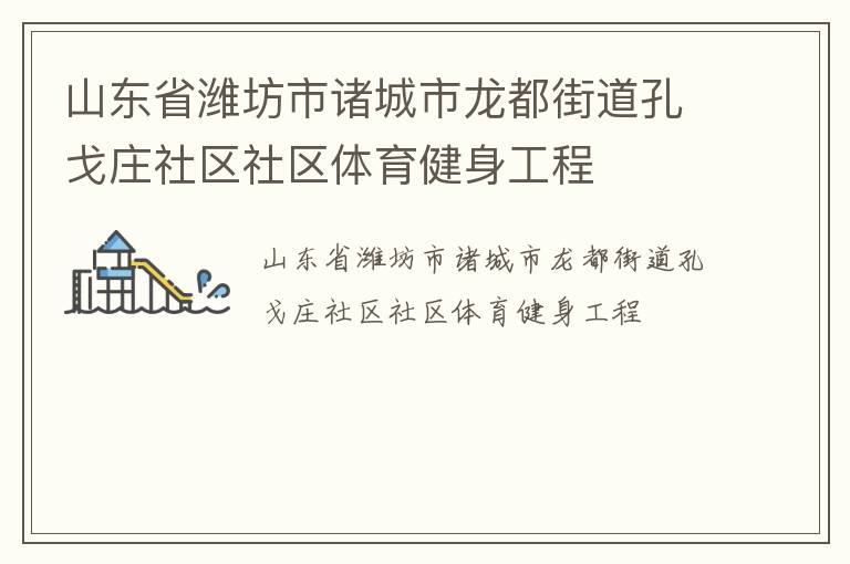 山東省濰坊市諸城市龍都街道孔戈莊社區(qū)社區(qū)體育健身工程