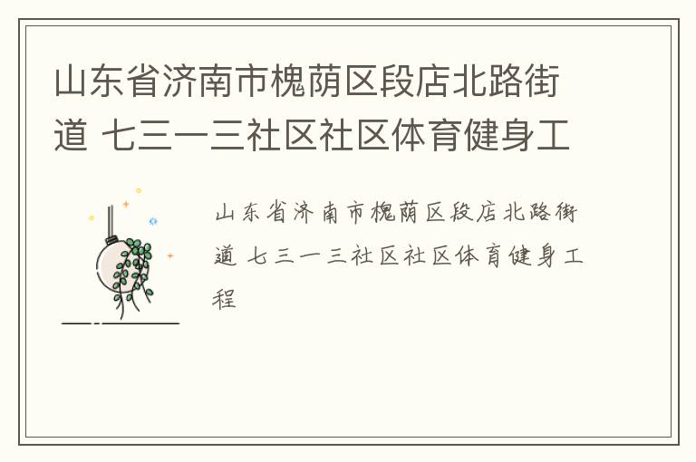 山東省濟南市槐蔭區(qū)段店北路街道 七三一三社區(qū)社區(qū)體育健身工程