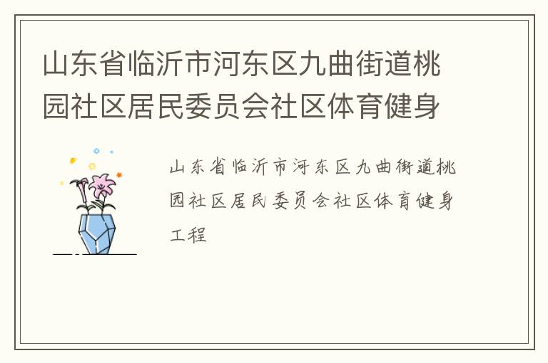 山東省臨沂市河?xùn)|區(qū)九曲街道桃園社區(qū)居民委員會社區(qū)體育健身工程