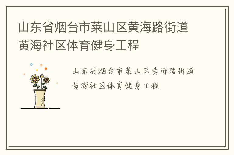 山東省煙臺(tái)市萊山區(qū)黃海路街道黃海社區(qū)體育健身工程