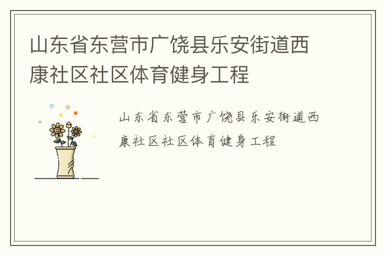 山東省東營市廣饒縣樂安街道西康社區(qū)社區(qū)體育健身工程