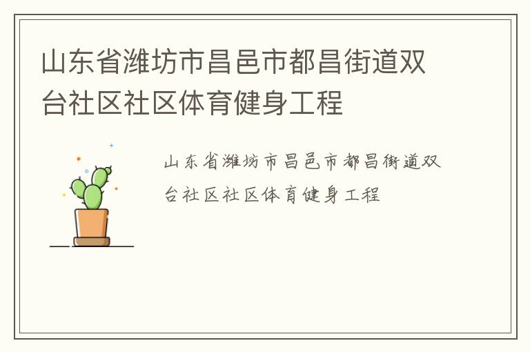 山東省濰坊市昌邑市都昌街道雙臺(tái)社區(qū)社區(qū)體育健身工程