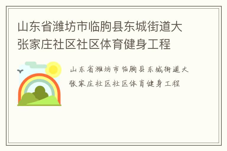 山東省濰坊市臨朐縣東城街道大張家莊社區(qū)社區(qū)體育健身工程