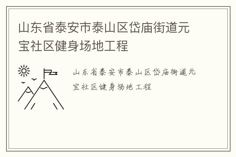 山東省泰安市泰山區(qū)岱廟街道元寶社區(qū)健身場地工程