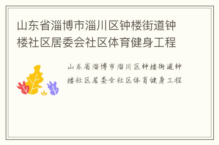 山東省淄博市淄川區(qū)鐘樓街道鐘樓社區(qū)居委會社區(qū)體育健身工程