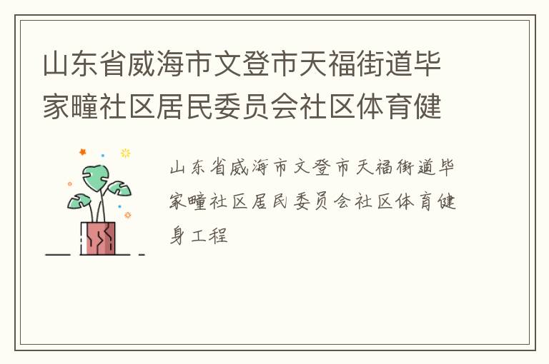 山東省威海市文登市天福街道畢家疃社區(qū)居民委員會(huì)社區(qū)體育健身工程