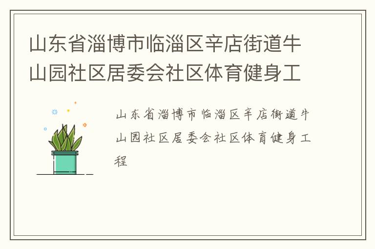 山東省淄博市臨淄區(qū)辛店街道牛山園社區(qū)居委會社區(qū)體育健身工程