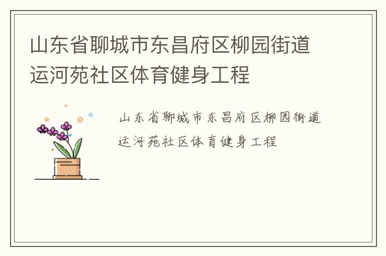 山東省聊城市東昌府區(qū)柳園街道運河苑社區(qū)體育健身工程