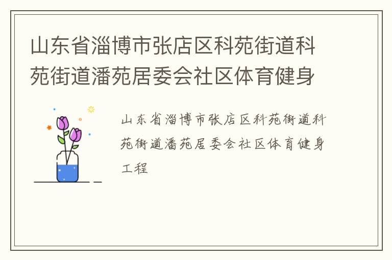 山東省淄博市張店區(qū)科苑街道科苑街道潘苑居委會社區(qū)體育健身工程