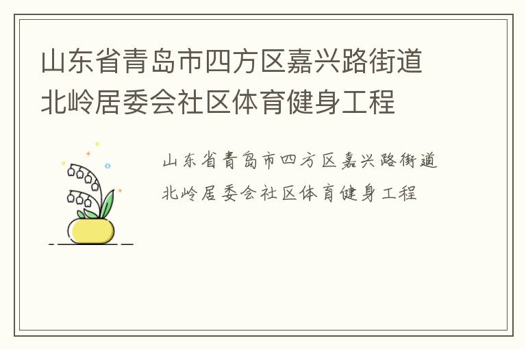山東省青島市四方區(qū)嘉興路街道北嶺居委會社區(qū)體育健身工程
