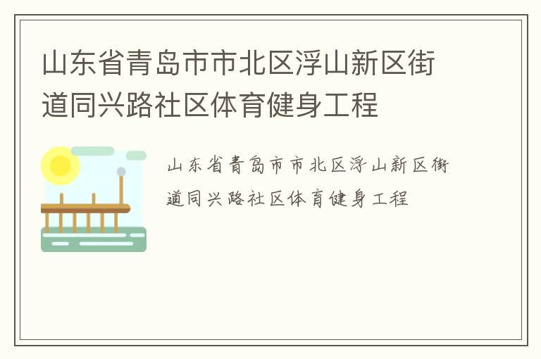 山東省青島市市北區(qū)浮山新區(qū)街道同興路社區(qū)體育健身工程