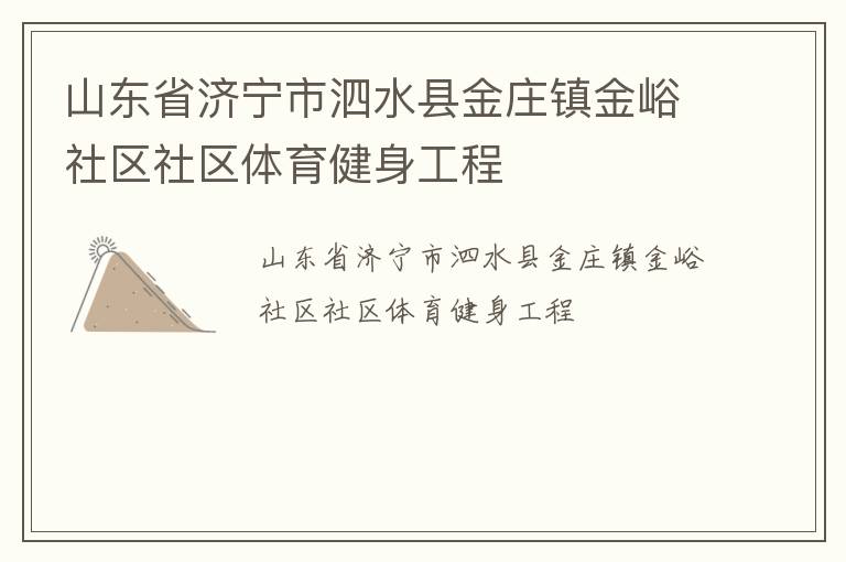 山東省濟寧市泗水縣金莊鎮(zhèn)金峪社區(qū)社區(qū)體育健身工程