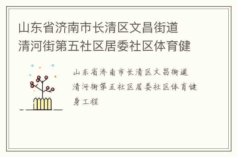 山東省濟(jì)南市長清區(qū)文昌街道  清河街第五社區(qū)居委社區(qū)體育健身工程