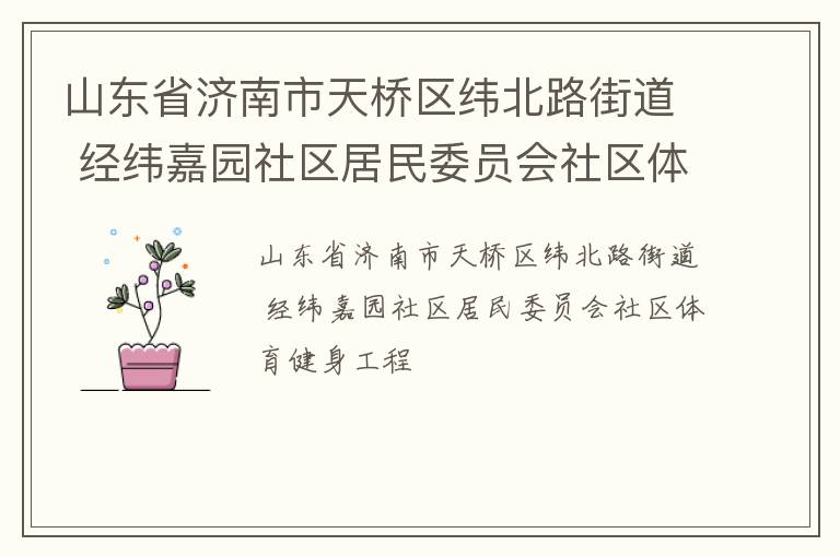 山東省濟(jì)南市天橋區(qū)緯北路街道 經(jīng)緯嘉園社區(qū)居民委員會(huì)社區(qū)體育健身工程