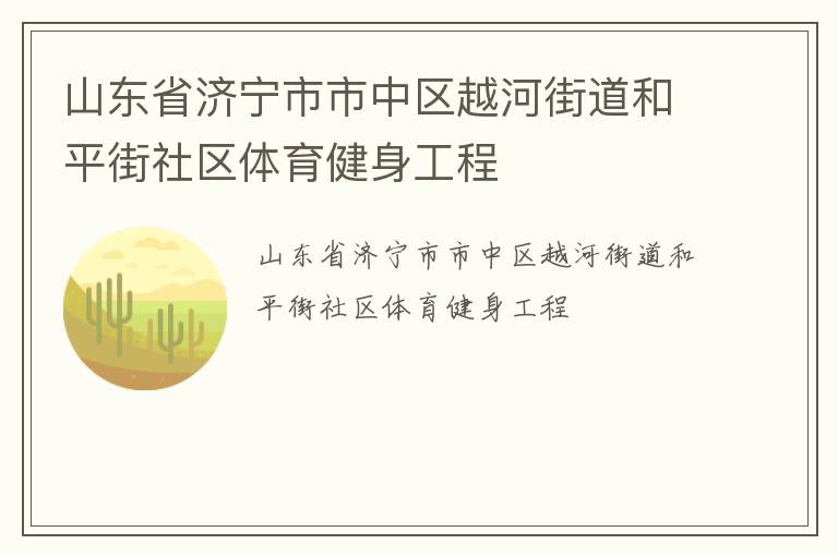 山東省濟寧市市中區(qū)越河街道和平街社區(qū)體育健身工程