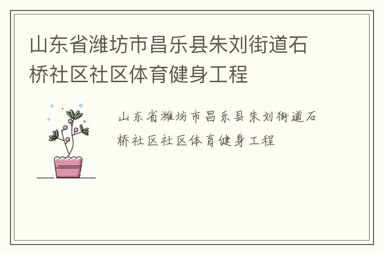 山東省濰坊市昌樂縣朱劉街道石橋社區(qū)社區(qū)體育健身工程