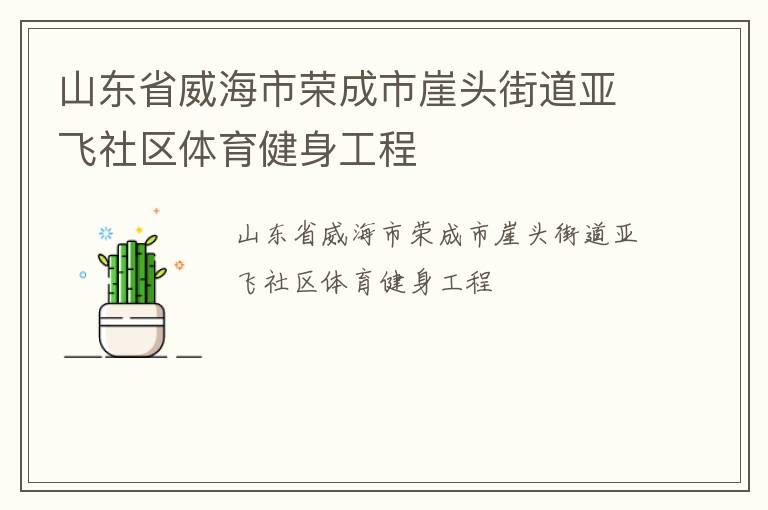 山東省威海市榮成市崖頭街道亞飛社區(qū)體育健身工程
