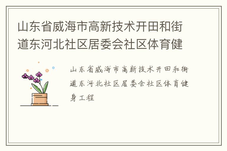 山東省威海市高新技術(shù)開田和街道東河北社區(qū)居委會(huì)社區(qū)體育健身工程