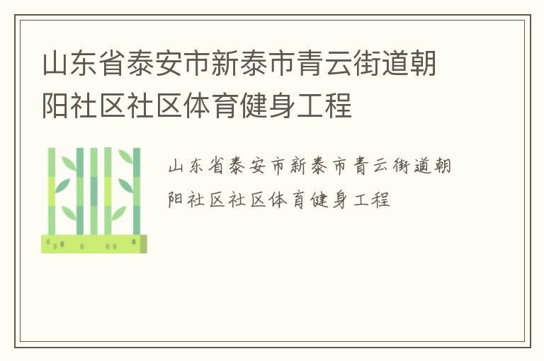 山東省泰安市新泰市青云街道朝陽社區(qū)社區(qū)體育健身工程