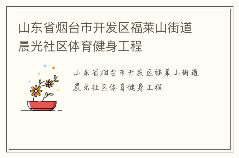 山東省煙臺市開發(fā)區(qū)福萊山街道晨光社區(qū)體育健身工程