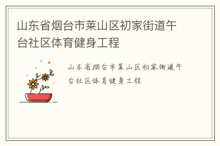 山東省煙臺市萊山區(qū)初家街道午臺社區(qū)體育健身工程