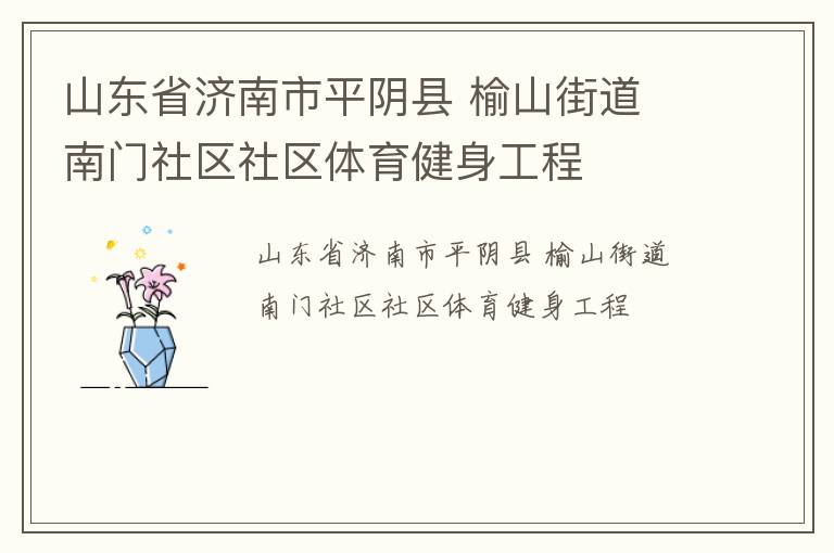 山東省濟(jì)南市平陰縣 榆山街道 南門社區(qū)社區(qū)體育健身工程