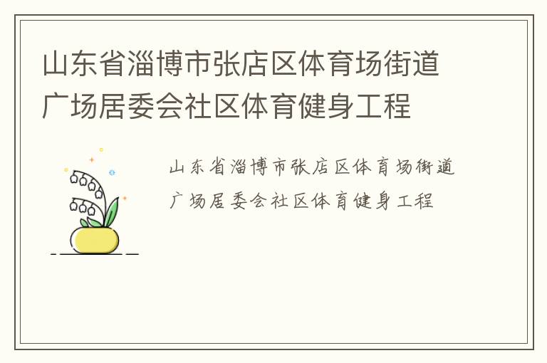 山東省淄博市張店區(qū)體育場街道廣場居委會(huì)社區(qū)體育健身工程
