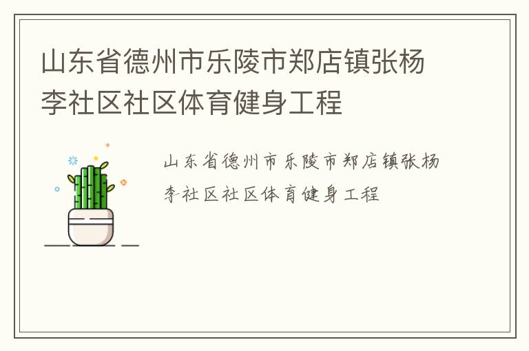 山東省德州市樂(lè)陵市鄭店鎮(zhèn)張楊李社區(qū)社區(qū)體育健身工程
