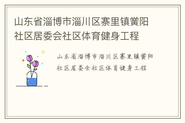 山東省淄博市淄川區(qū)寨里鎮(zhèn)黌陽社區(qū)居委會社區(qū)體育健身工程