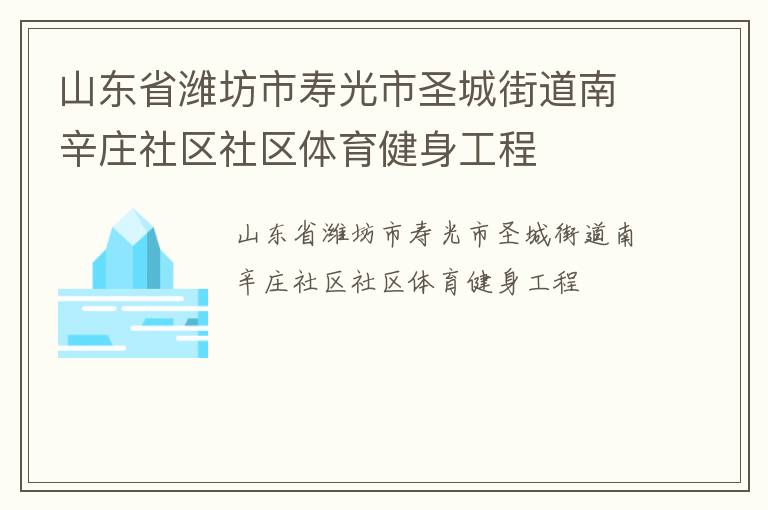 山東省濰坊市壽光市圣城街道南辛莊社區(qū)社區(qū)體育健身工程