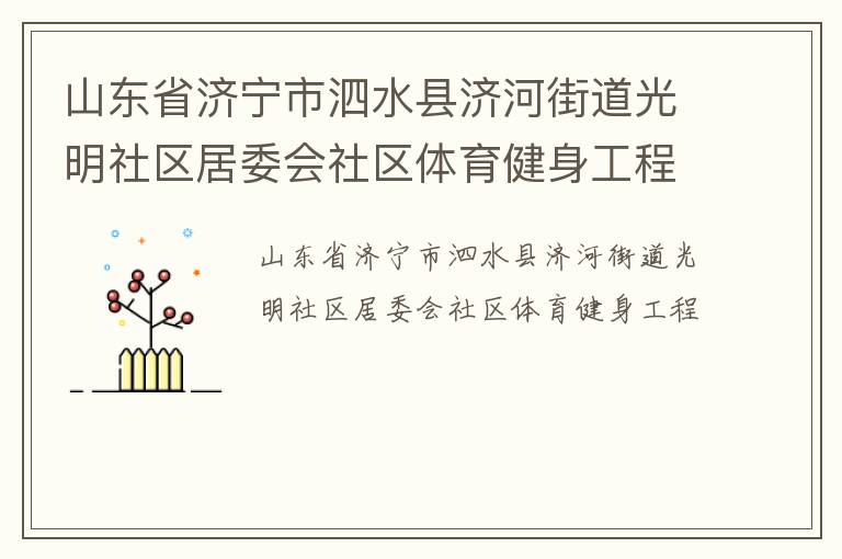 山東省濟(jì)寧市泗水縣濟(jì)河街道光明社區(qū)居委會(huì)社區(qū)體育健身工程