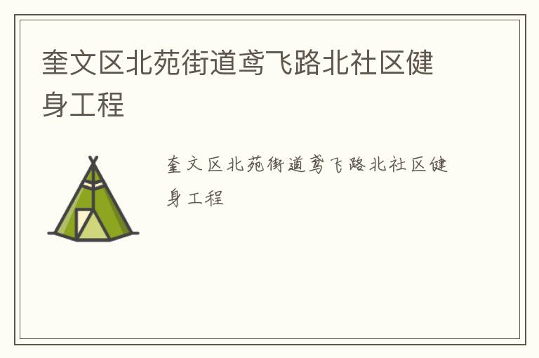 奎文區(qū)北苑街道鳶飛路北社區(qū)健身工程